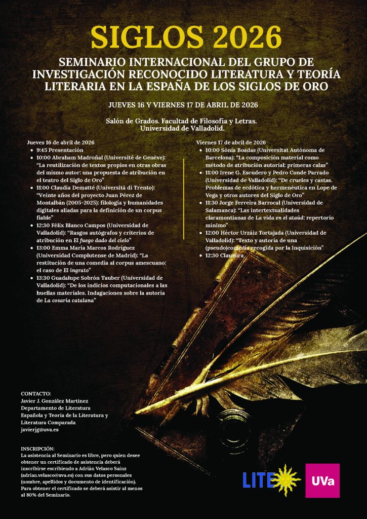 SIGLOS 2026. SEMINARIO INTERNACIONAL GIR LITERATURA Y TEORÍA LITERARIA EN LA ESPAÑA DE LOS SIGLOS DE ORO